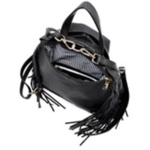 Motorcycle Jacket handbag with Fringe in Black main image 8
